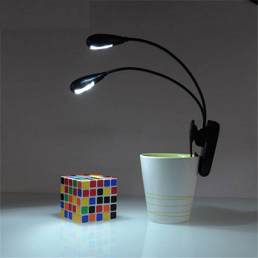 Dual LED Clip-On Book Light with Flexible Necks by HitMyNeed