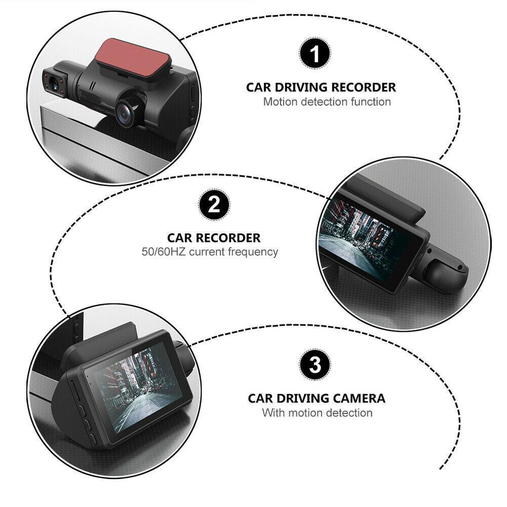 Dual Lens 1080P Dash Cam with Night Vision 3" Screen by HitMyNeed