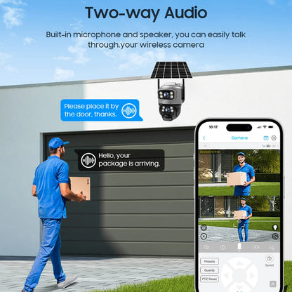 Dual Lens 4G Solar Security Camera 8MP 4K IP66 by HitMyNeed