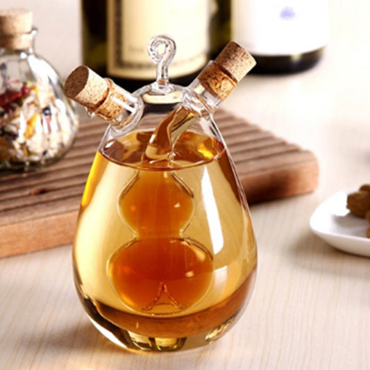 Dual Oil and Vinegar Glass Dispenser 350ml by HitMyNeed