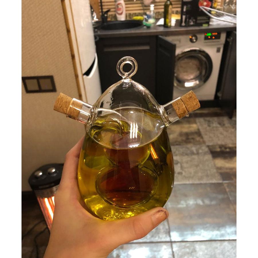 Dual Oil and Vinegar Glass Dispenser 350ml by HitMyNeed