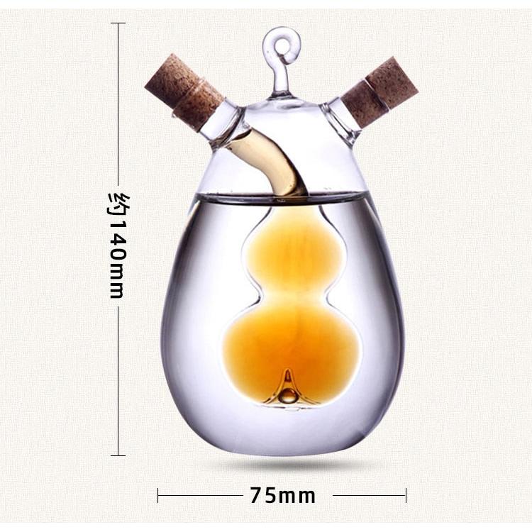 Dual Oil and Vinegar Glass Dispenser 350ml by HitMyNeed