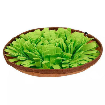Dual Purpose Pet Snuffle Mat and Slow Feeder Bowl green by HitMyNeed