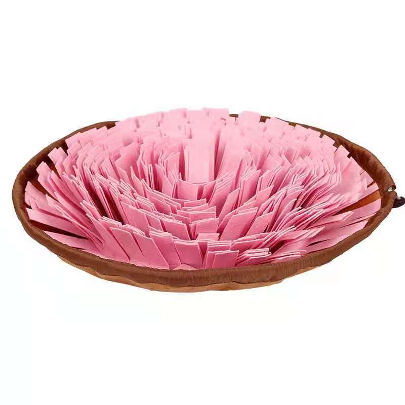 Dual Purpose Pet Snuffle Mat and Slow Feeder Bowl pink by HitMyNeed