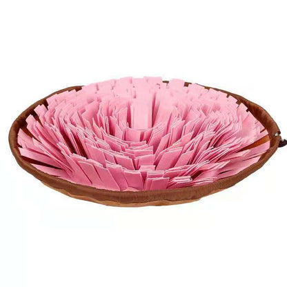 Dual Purpose Pet Snuffle Mat and Slow Feeder Bowl pink by HitMyNeed