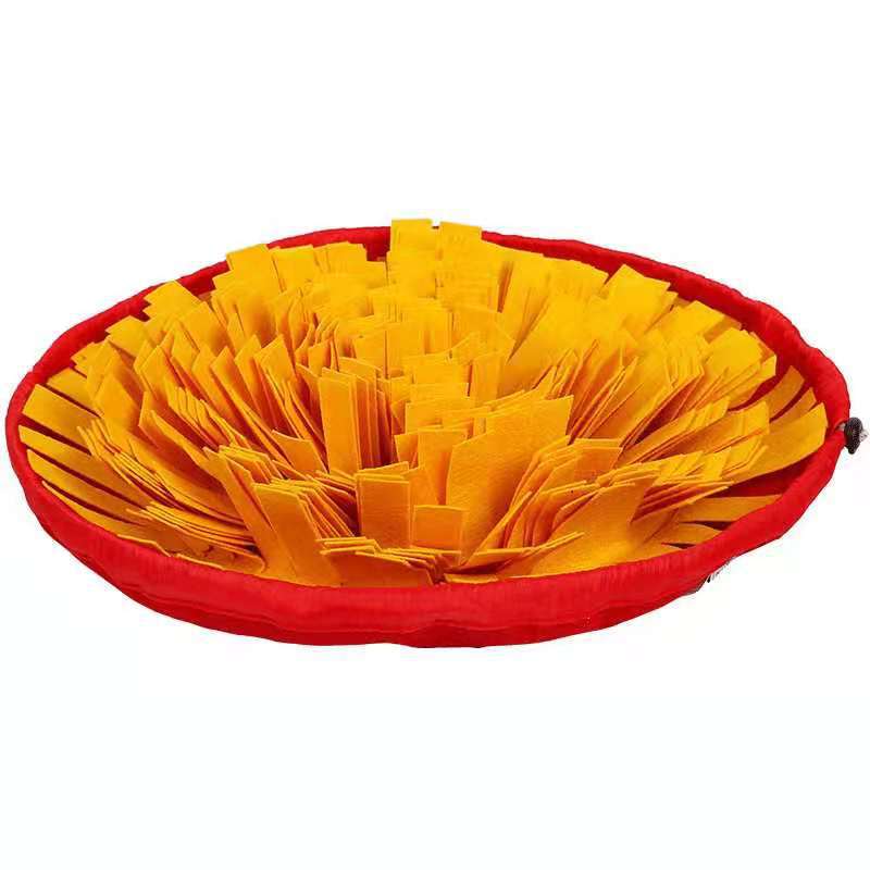 Dual Purpose Pet Snuffle Mat and Slow Feeder Bowl yellow by HitMyNeed