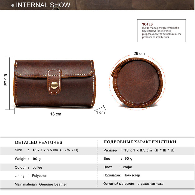 Dual Slot Genuine Leather Travel Watch Case by HitMyNeed