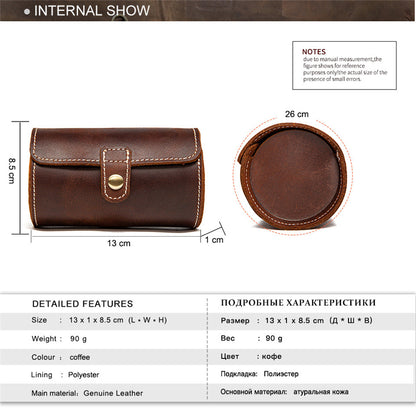 Dual Slot Genuine Leather Travel Watch Case by HitMyNeed