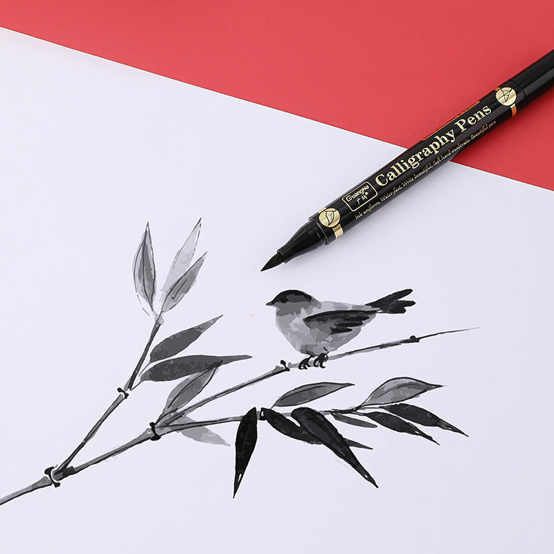 Dual Tip Calligraphy Brush Pen Set (3 Pack) by HitMyNeed