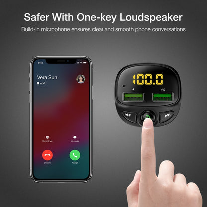 Dual USB Car Charger with Bluetooth Hands-Free by HitMyNeed