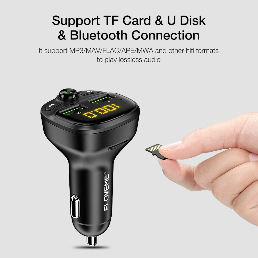 Dual USB Car Charger with Bluetooth Hands-Free by HitMyNeed
