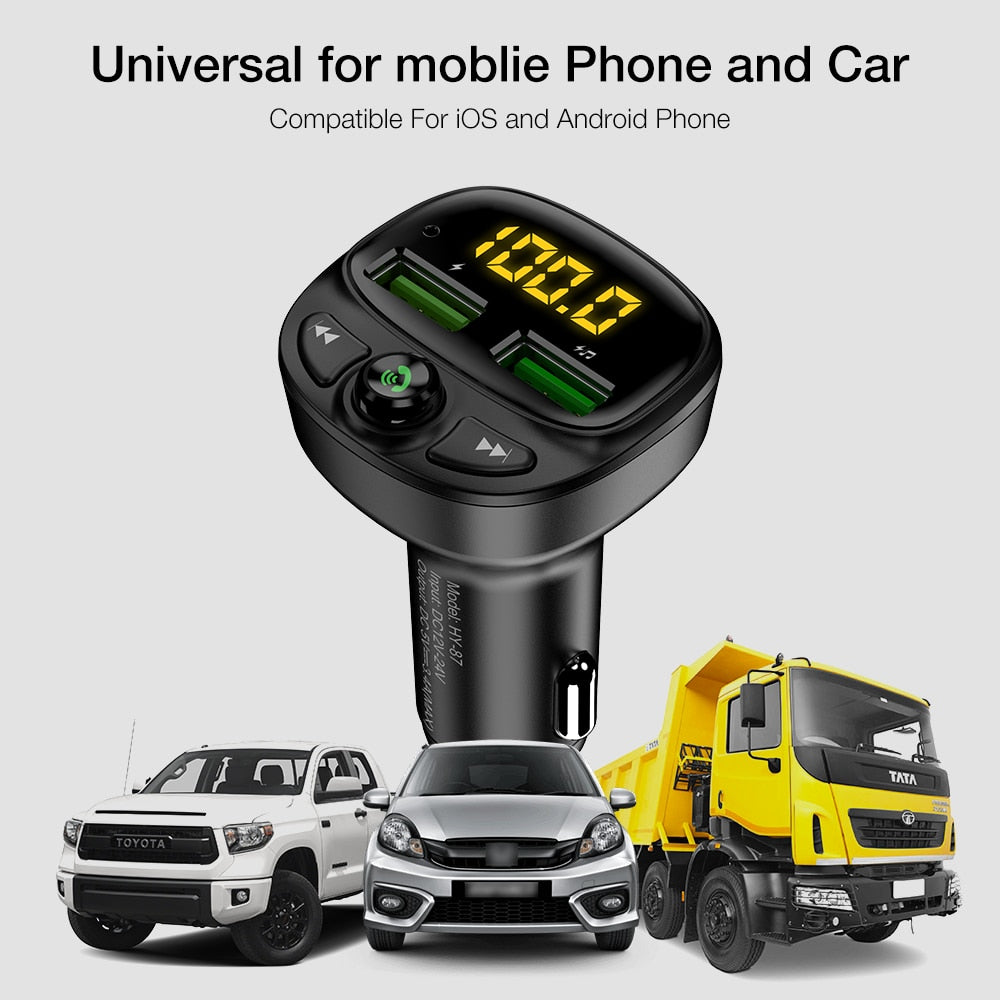 Dual USB Car Charger with Bluetooth Hands-Free by HitMyNeed