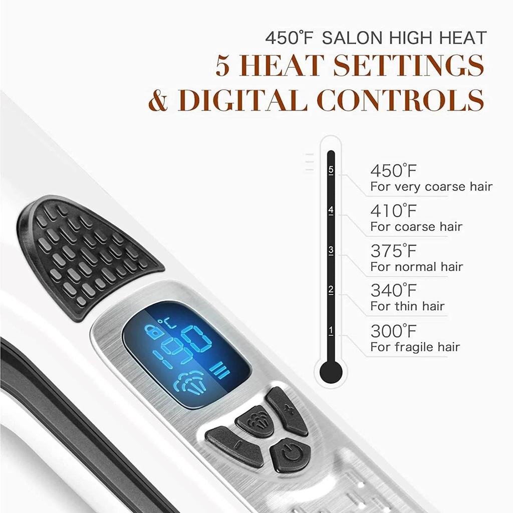 Dual Voltage Titanium Steam Hair Straightener Comb by HitMyNeed