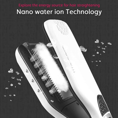 Dual Voltage Titanium Steam Hair Straightener Comb by HitMyNeed