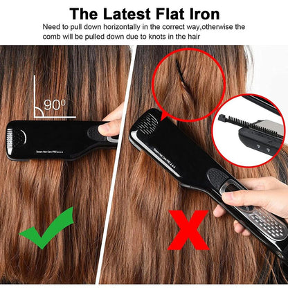 Dual Voltage Titanium Steam Hair Straightener Comb by HitMyNeed