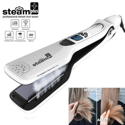 Dual Voltage Titanium Steam Hair Straightener Comb by HitMyNeed