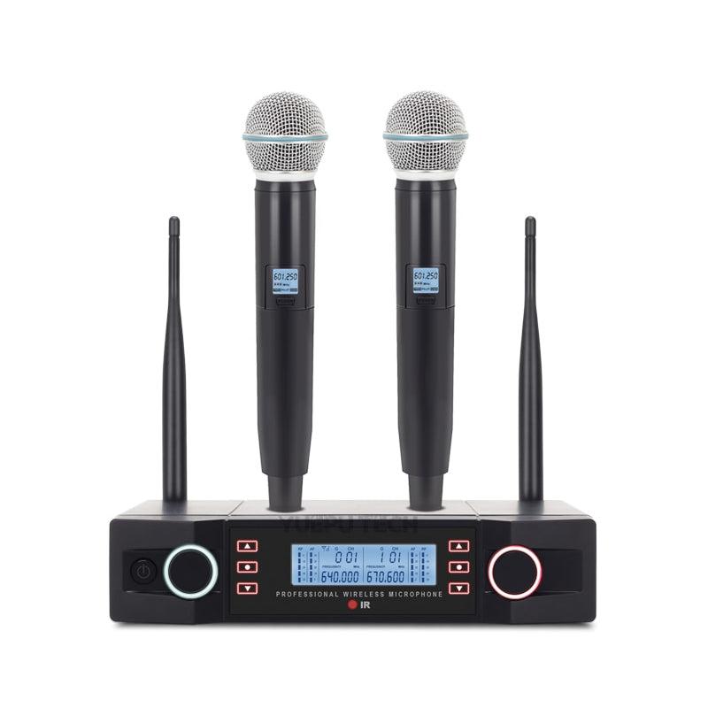 Dual Wireless UHF Microphone System with Receiver by HitMyNeed