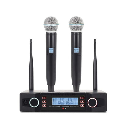 Dual Wireless UHF Microphone System with Receiver by HitMyNeed
