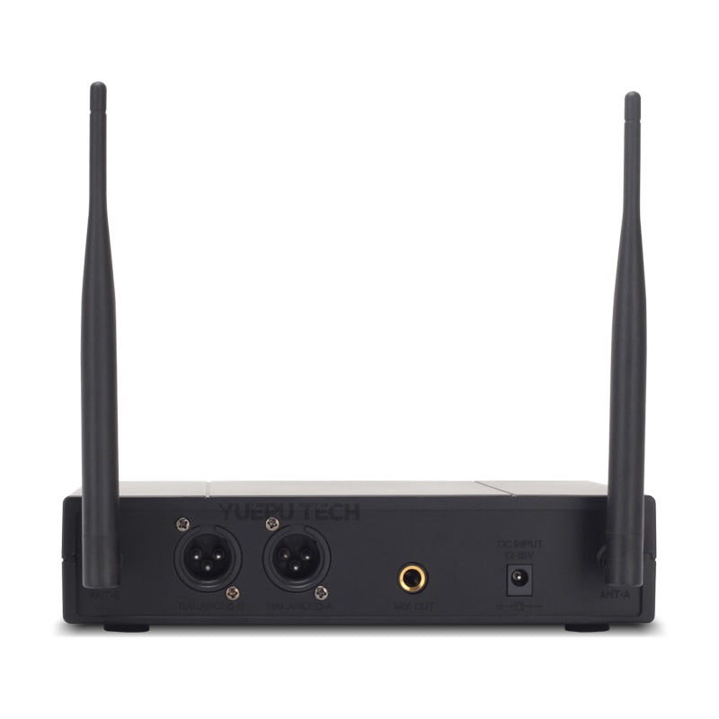 Dual Wireless UHF Microphone System with Receiver by HitMyNeed