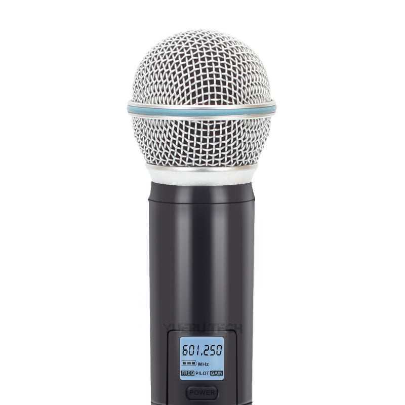 Dual Wireless UHF Microphone System with Receiver by HitMyNeed