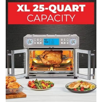 Dual Zone 360 Air Fryer Oven Combo, 25QT French Door by HitMyNeed