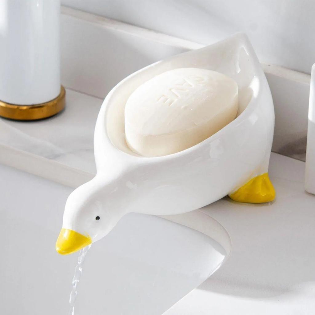 Duck Soap Dish with Drainage for Bathroom & Kitchen by HitMyNeed