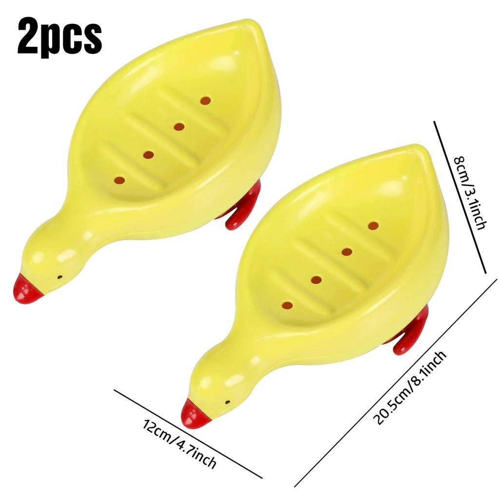 Duck Soap Dish with Drainage for Bathroom & Kitchen 2pcs-yellow20x12x8cm by HitMyNeed