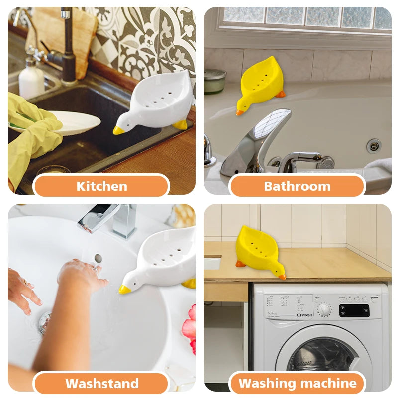 Duck Soap Dish with Drainage for Bathroom & Kitchen by HitMyNeed