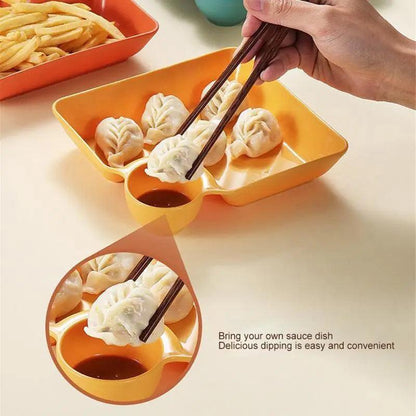Dumpling Plate with Integrated Sauce Compartment by HitMyNeed