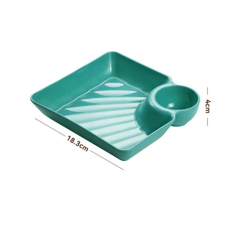 Dumpling Plate with Integrated Sauce Compartment a01-square by HitMyNeed