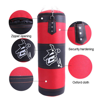 Durable Heavy Punch Bag with Chain and Carabiner red100cm by HitMyNeed
