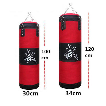 Durable Heavy Punch Bag with Chain and Carabiner red120cm by HitMyNeed