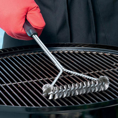 Durable Steel Grill Cleaning Brush with Handle by HitMyNeed