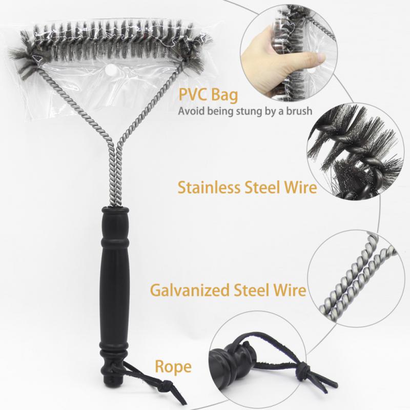 Durable Steel Grill Cleaning Brush with Handle by HitMyNeed