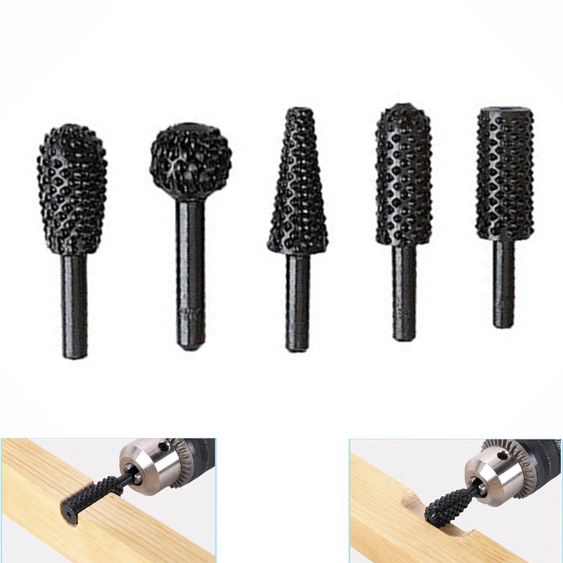 Durable Woodworking Rotary Rasp Set - 5 Piece HSS by HitMyNeed