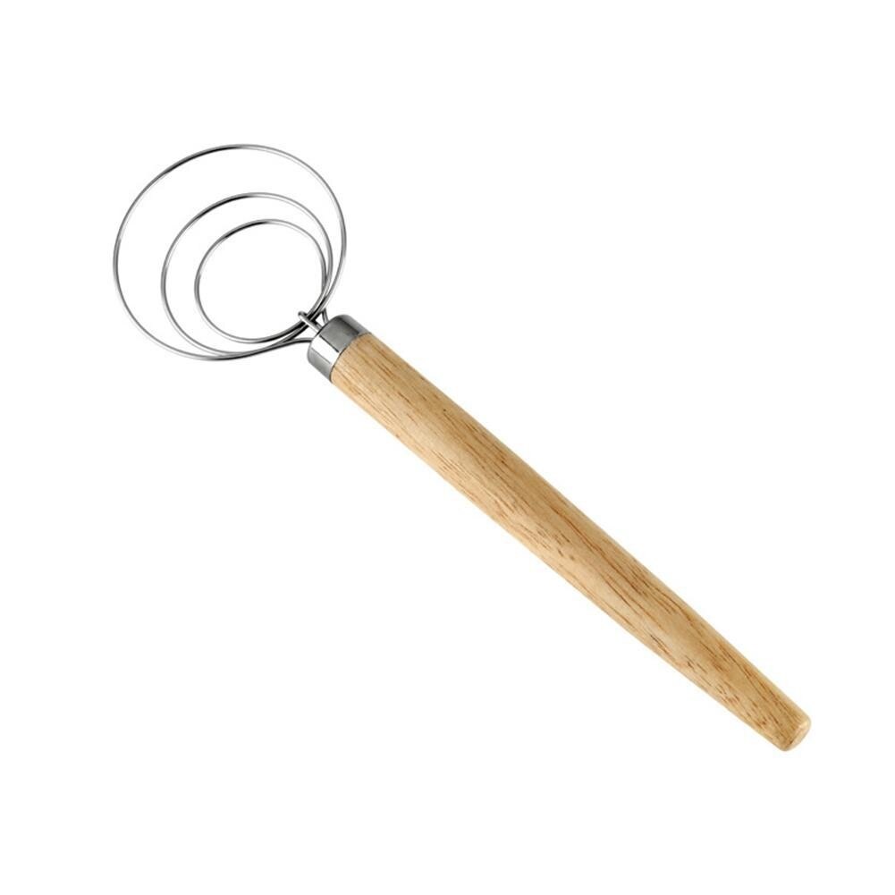 Dutch Dough Whisk Stainless Steel with Wooden Handle by HitMyNeed