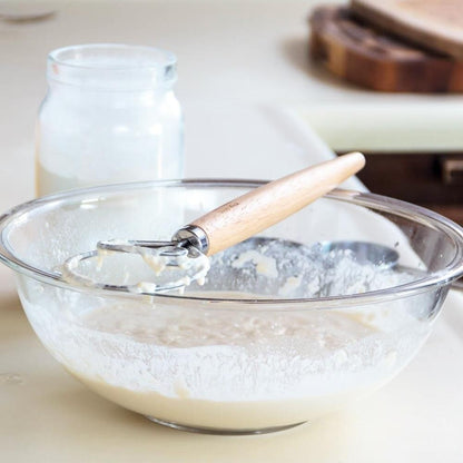 Dutch Dough Whisk Stainless Steel with Wooden Handle by HitMyNeed