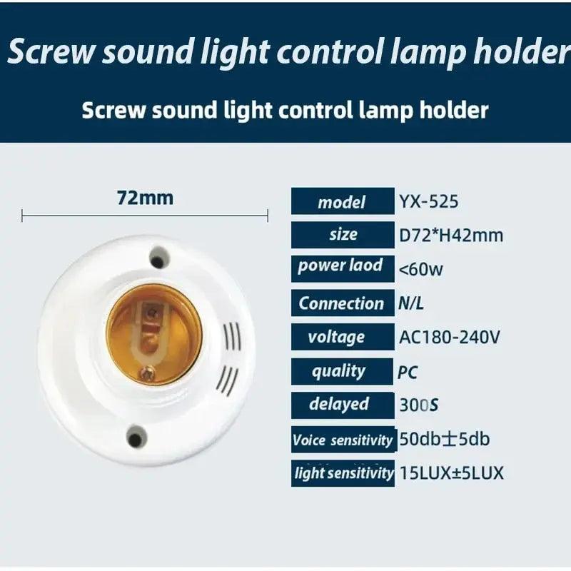 E27 Sound & Light Control Delay Lamp Holder AC180-240V by HitMyNeed