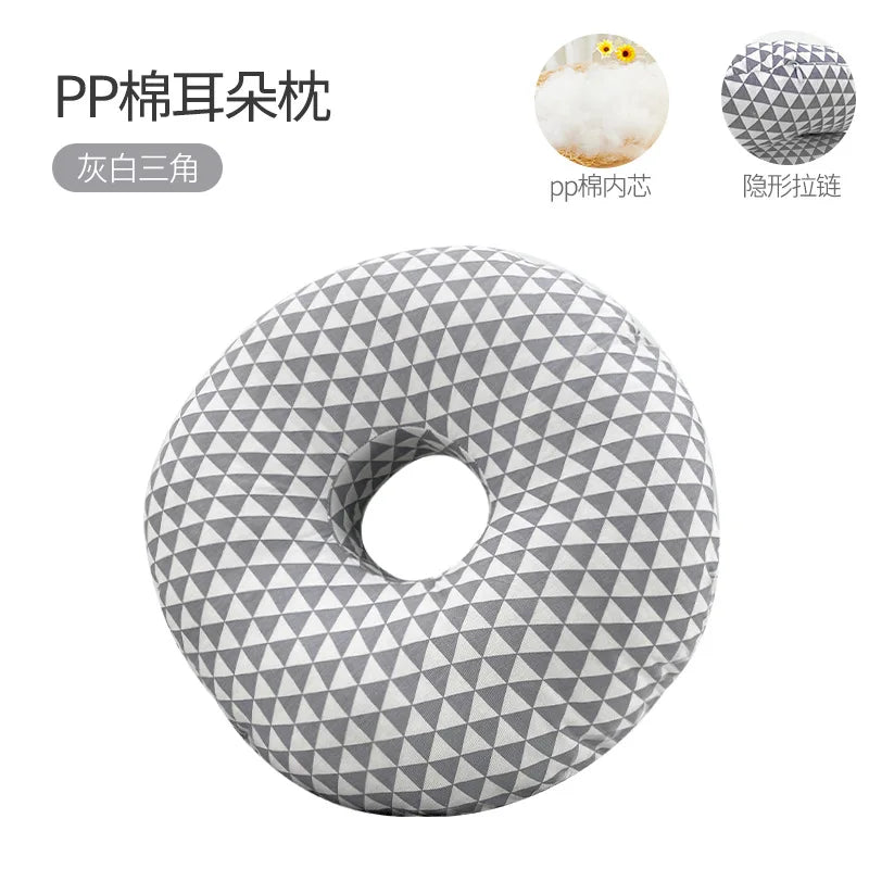 Ear Hole Pillow for Side Sleepers with Ear Pain Relief grey by HitMyNeed