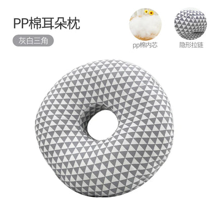 Ear Hole Pillow for Side Sleepers with Ear Pain Relief grey by HitMyNeed