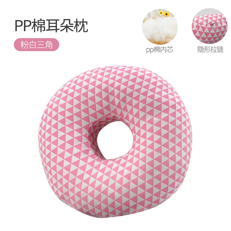 Ear Hole Pillow for Side Sleepers with Ear Pain Relief pink by HitMyNeed