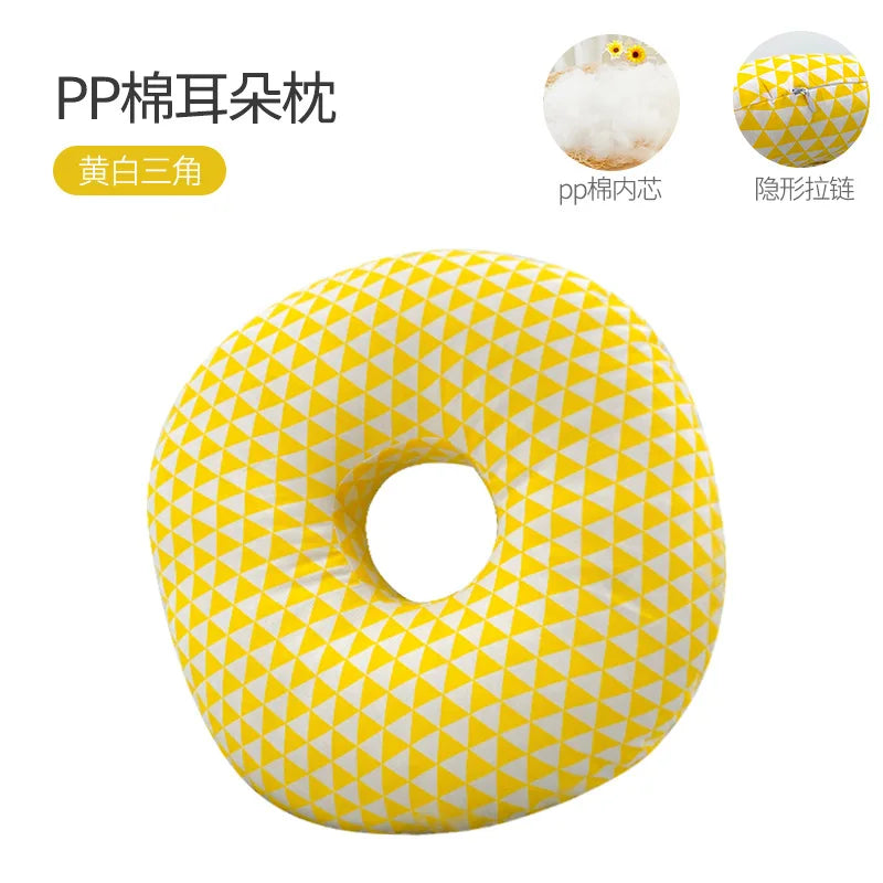 Ear Hole Pillow for Side Sleepers with Ear Pain Relief yellow by HitMyNeed