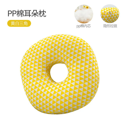 Ear Hole Pillow for Side Sleepers with Ear Pain Relief yellow by HitMyNeed