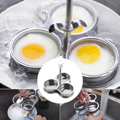 Easy Release Stainless Steel 3-Egg Poacher by HitMyNeed
