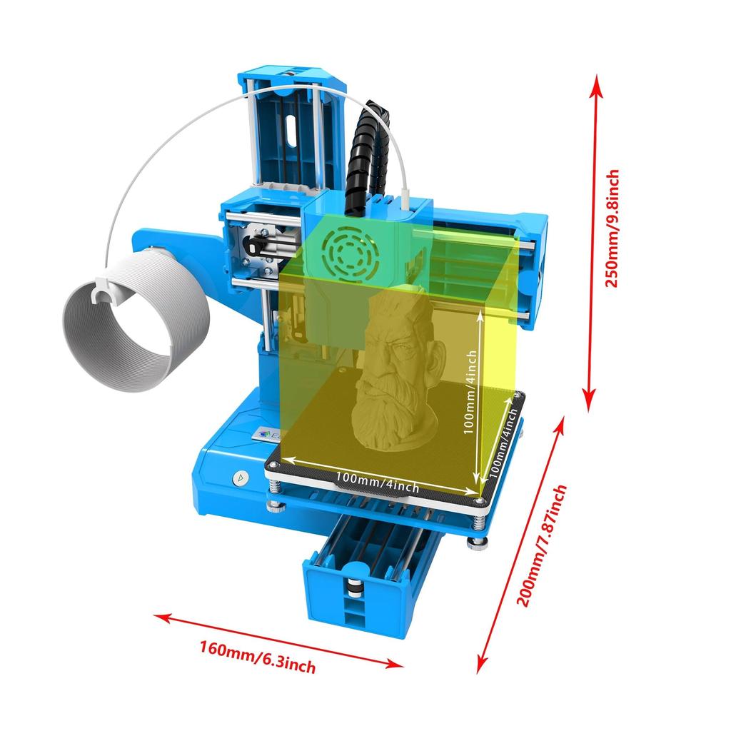 EasyThreed K9 Mini 3D Printer for Beginners, 100mm by HitMyNeed
