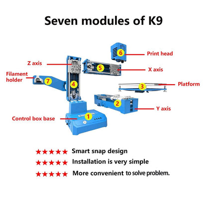 EasyThreed K9 Mini 3D Printer for Beginners, 100mm by HitMyNeed