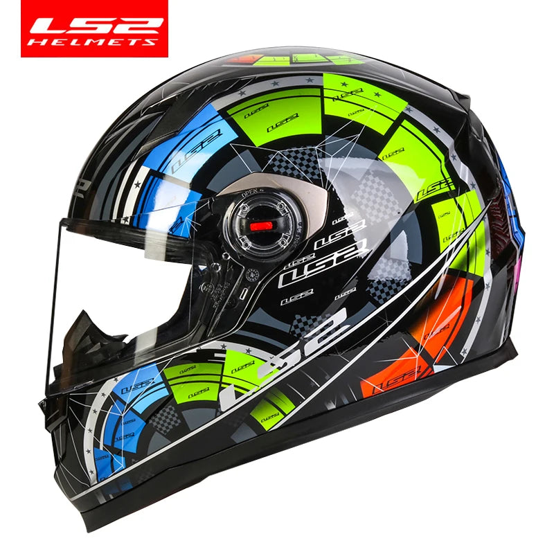 ECE Approved Full Face Motorcycle Helmet ABS black-roulette xxl by HitMyNeed