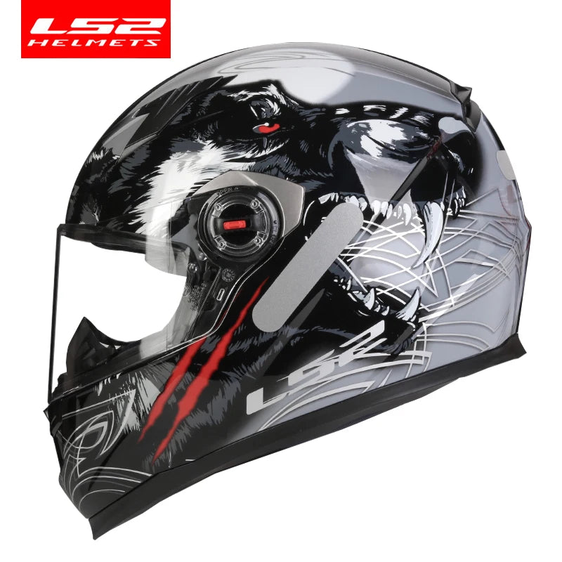 ECE Approved Full Face Motorcycle Helmet ABS gray-wolf xxxl by HitMyNeed