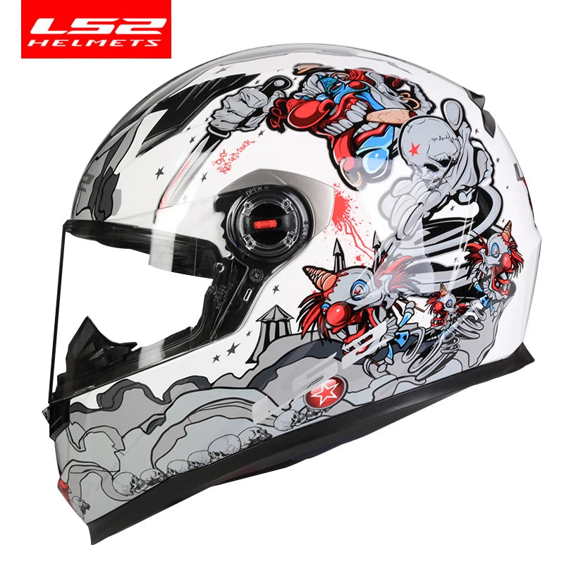 ECE Approved Full Face Motorcycle Helmet ABS white-crazy xxxl by HitMyNeed