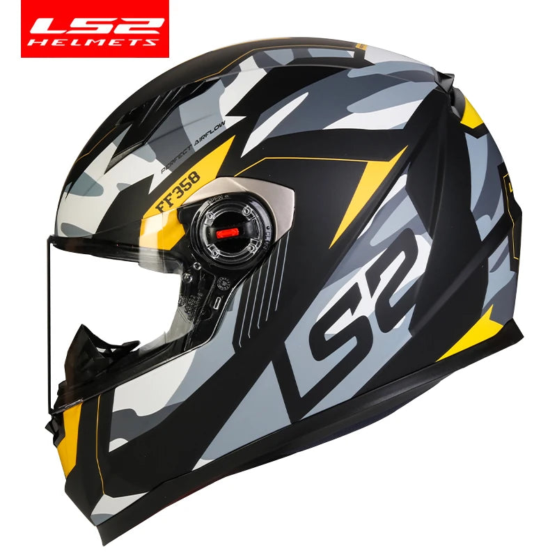 ECE Approved Full Face Motorcycle Helmet ABS yellow-tank xxxl by HitMyNeed